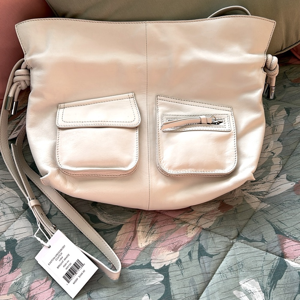 Walter Baker White Leather Crossbody Bag with Adjustable Strap. NWT